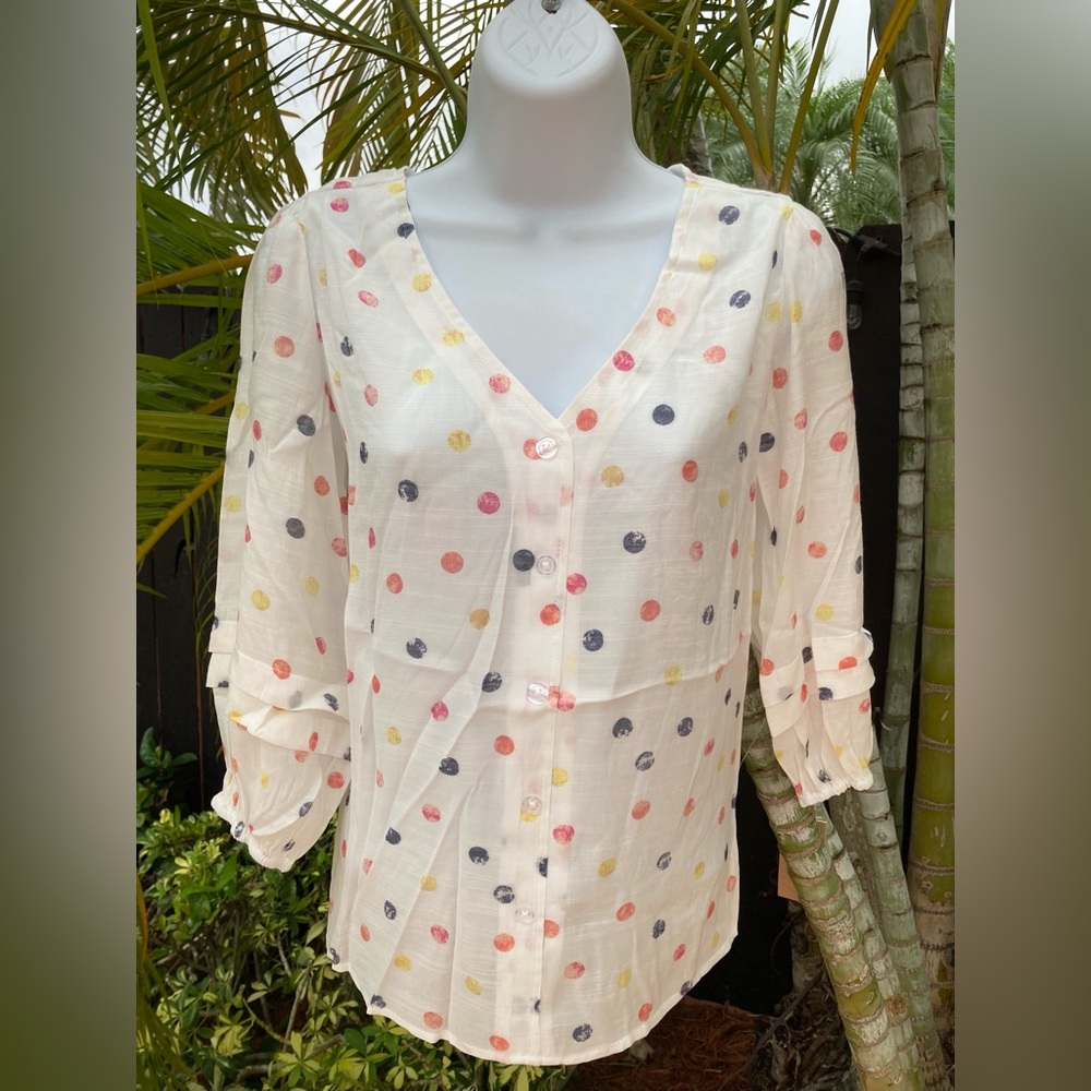 Hope and Harlow Polka Dot Blouse